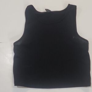 SHEIN Black Ribbed Crop Top